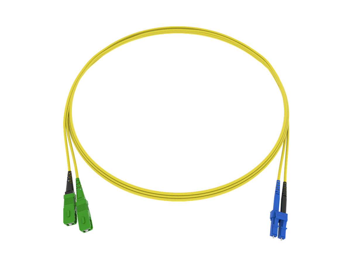 Cordon de bras. CCM Fig.8 2x1.7mm 9/125 G657A2 YE